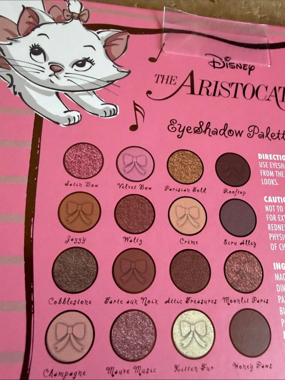 New - Disney The Aristocats Eye Shadow Palette Built in Mirror